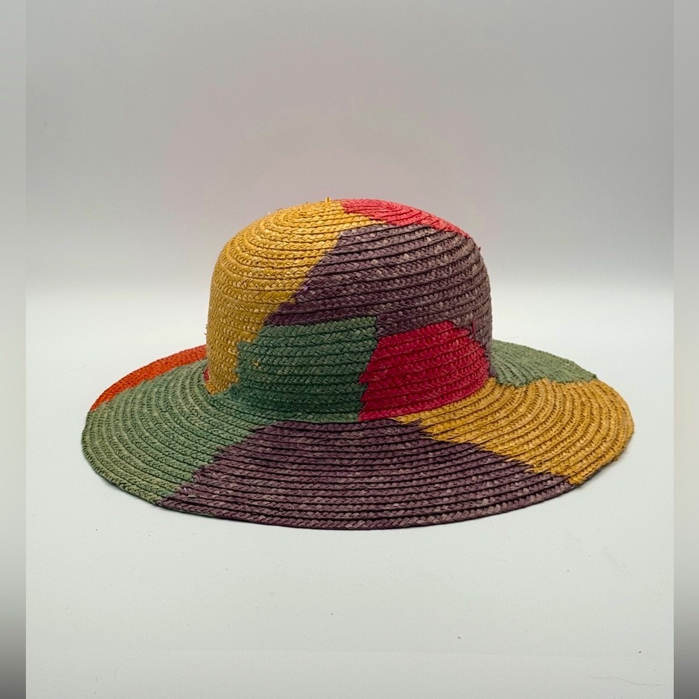 MULTICOLOR BEACH WOVEN SUN HAT